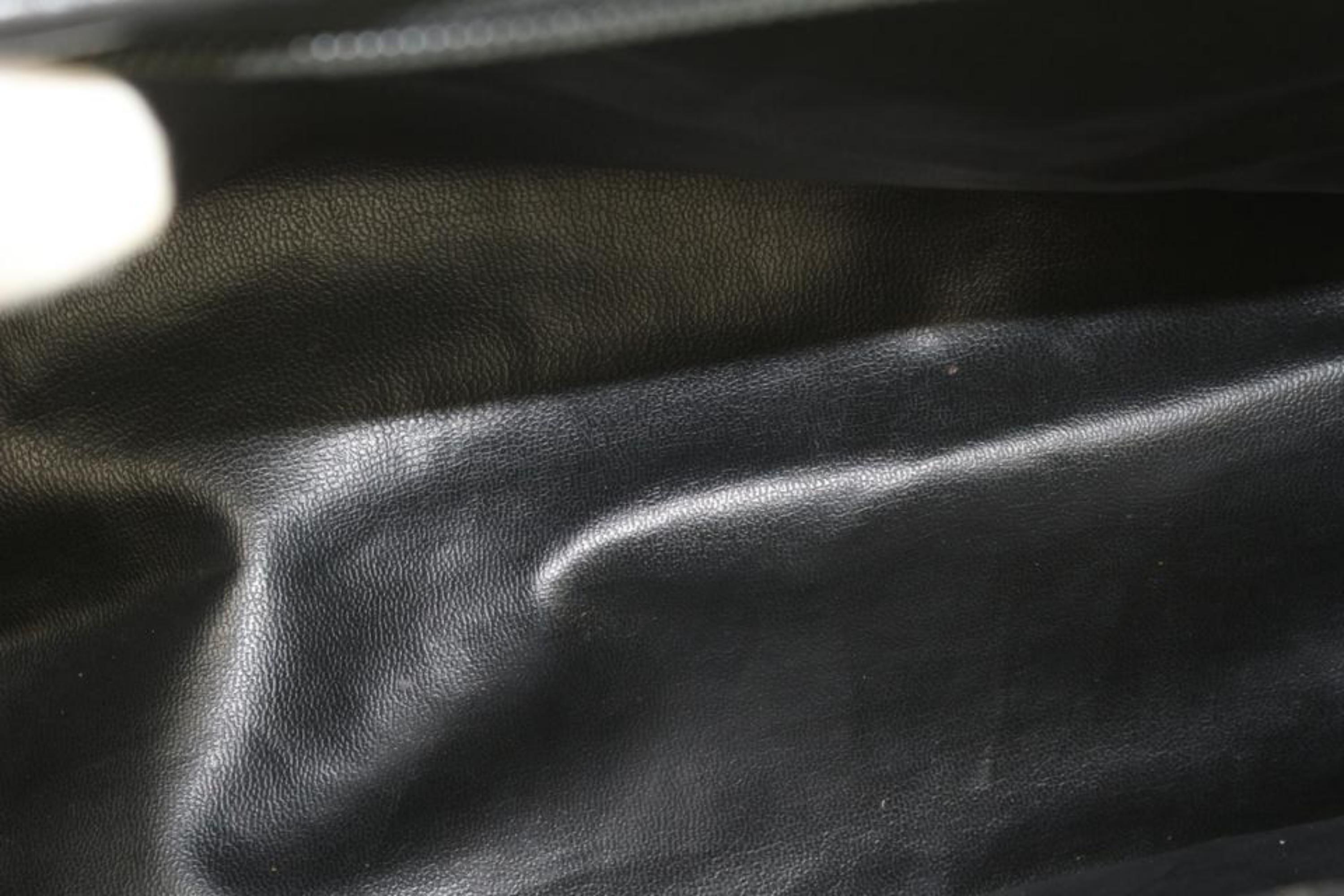 Fendi Black x Grey Stripe Frame Bowler Boston Bag 1F1028 14