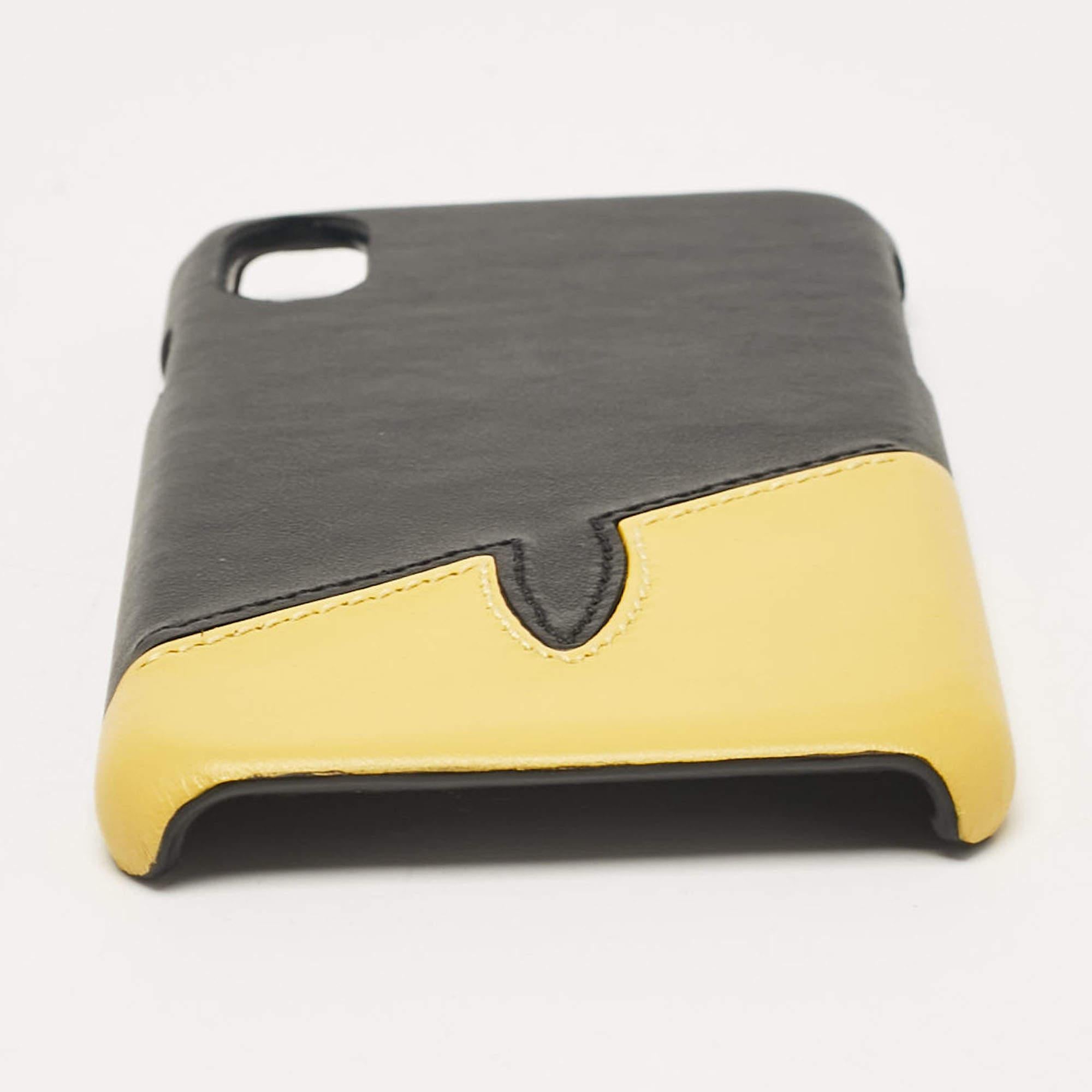 Fendi Cover per iPhone X in pelle nera/gialla In condizioni Nuovo in vendita a Dubai, Al Qouz 2