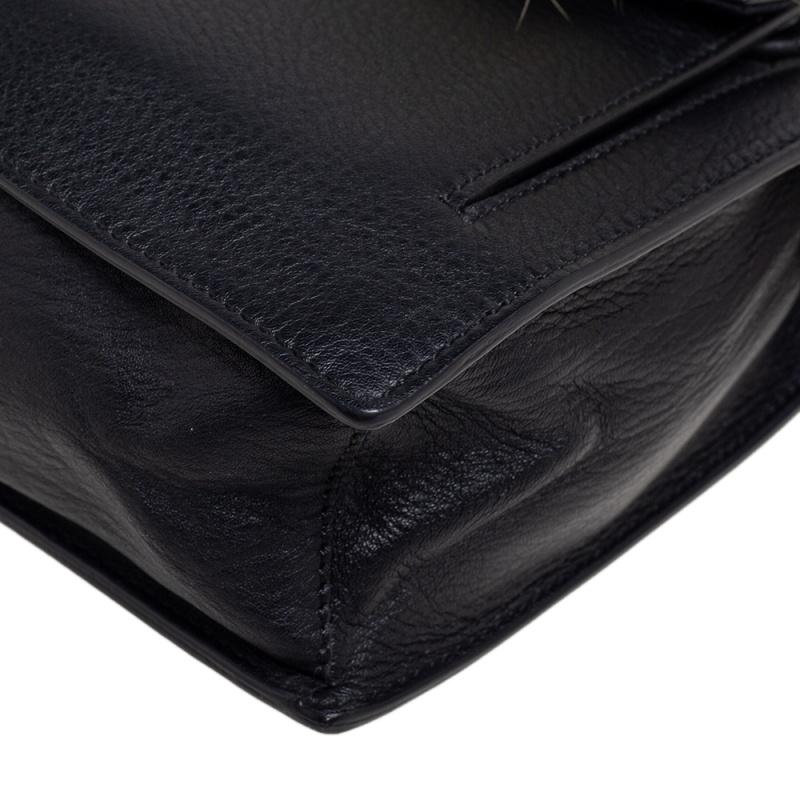 Fendi Monster-Clutch aus schwarzem/gelbem Leder 5
