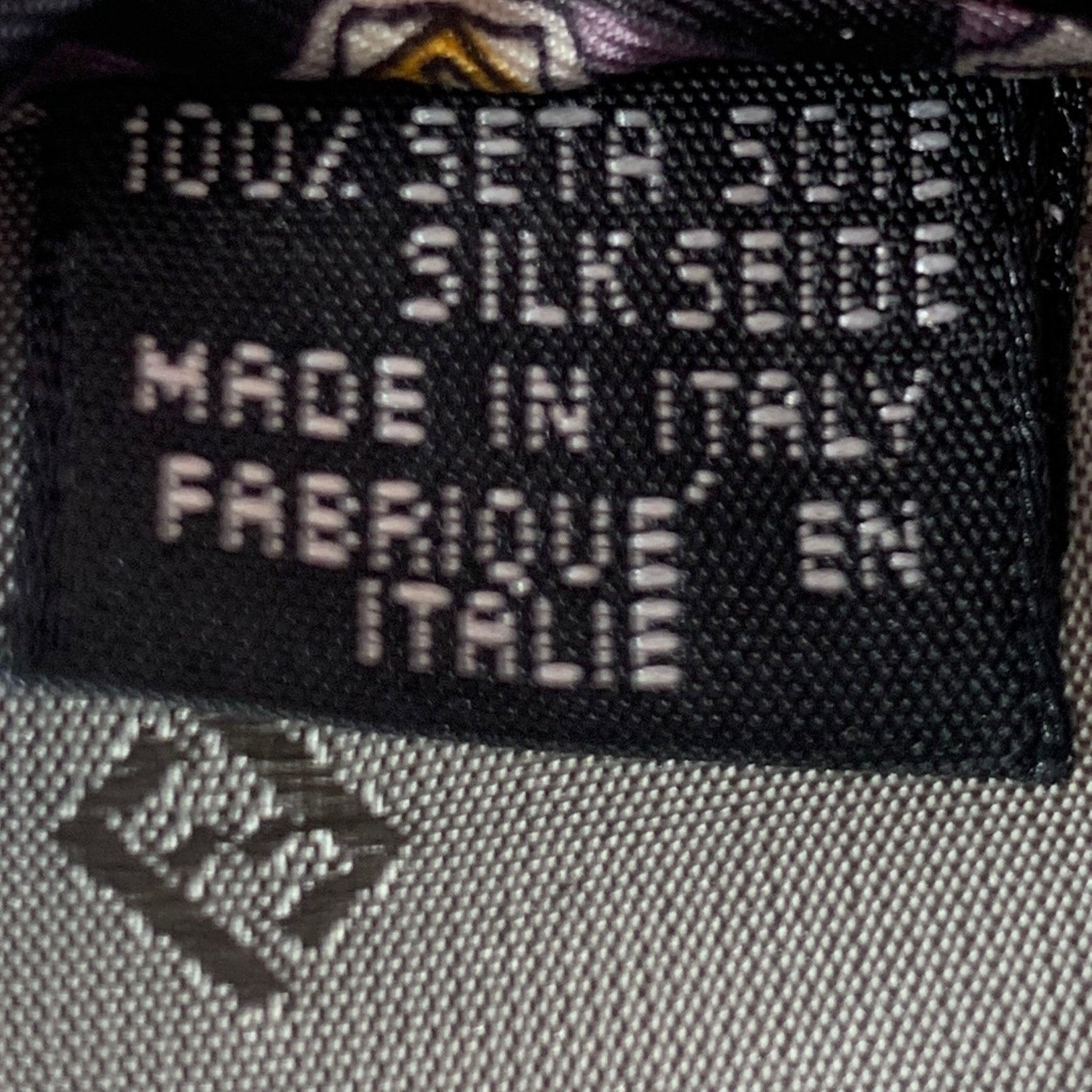 FENDI Black Yellow Monogram Silk Tie 1