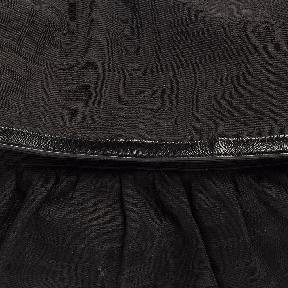 Fendi Black Zucca Canvas and Leather Chef Shoulder Bag 5