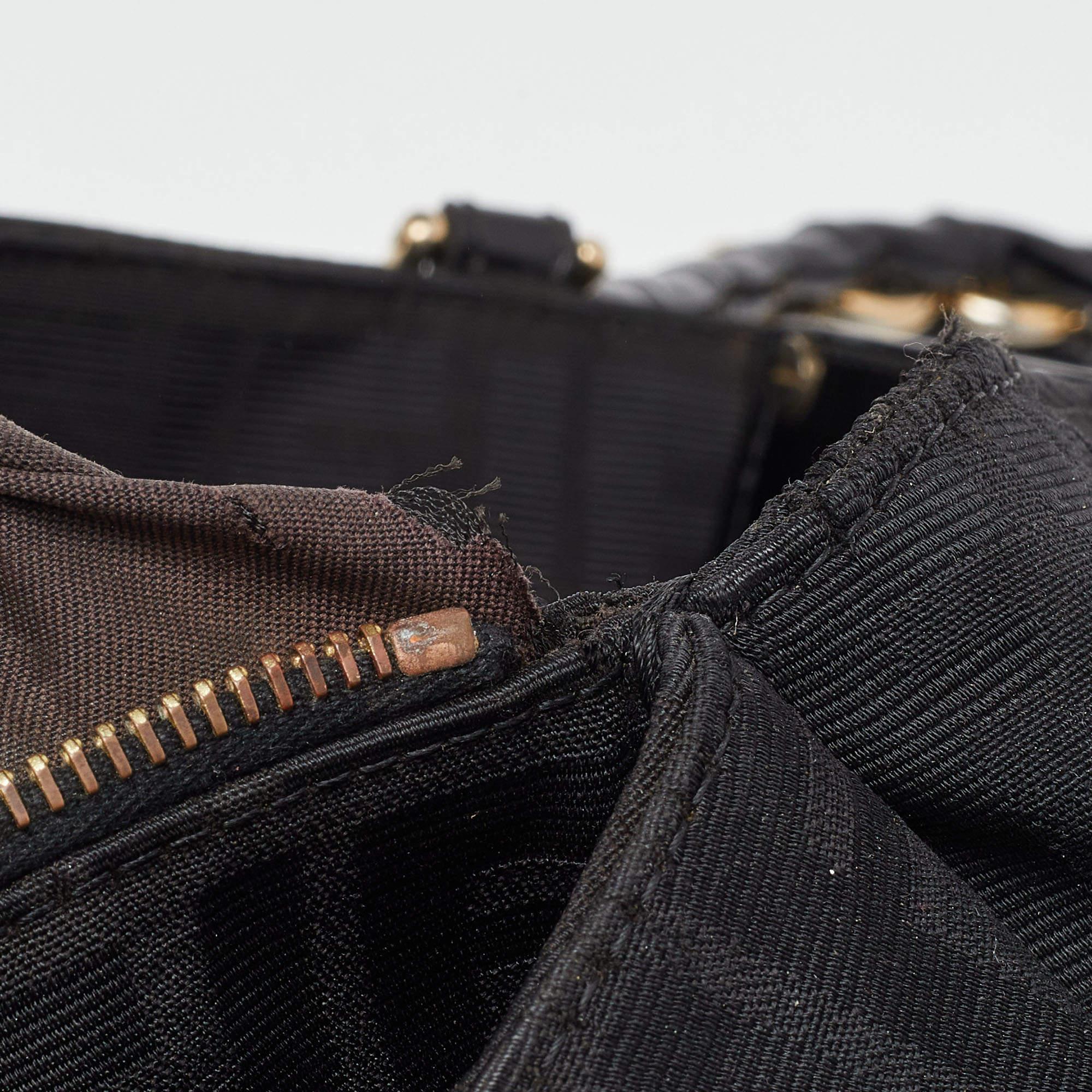 Fendi Black Zucca Canvas and Patent Leather Mia Shoulder Bag For Sale 12