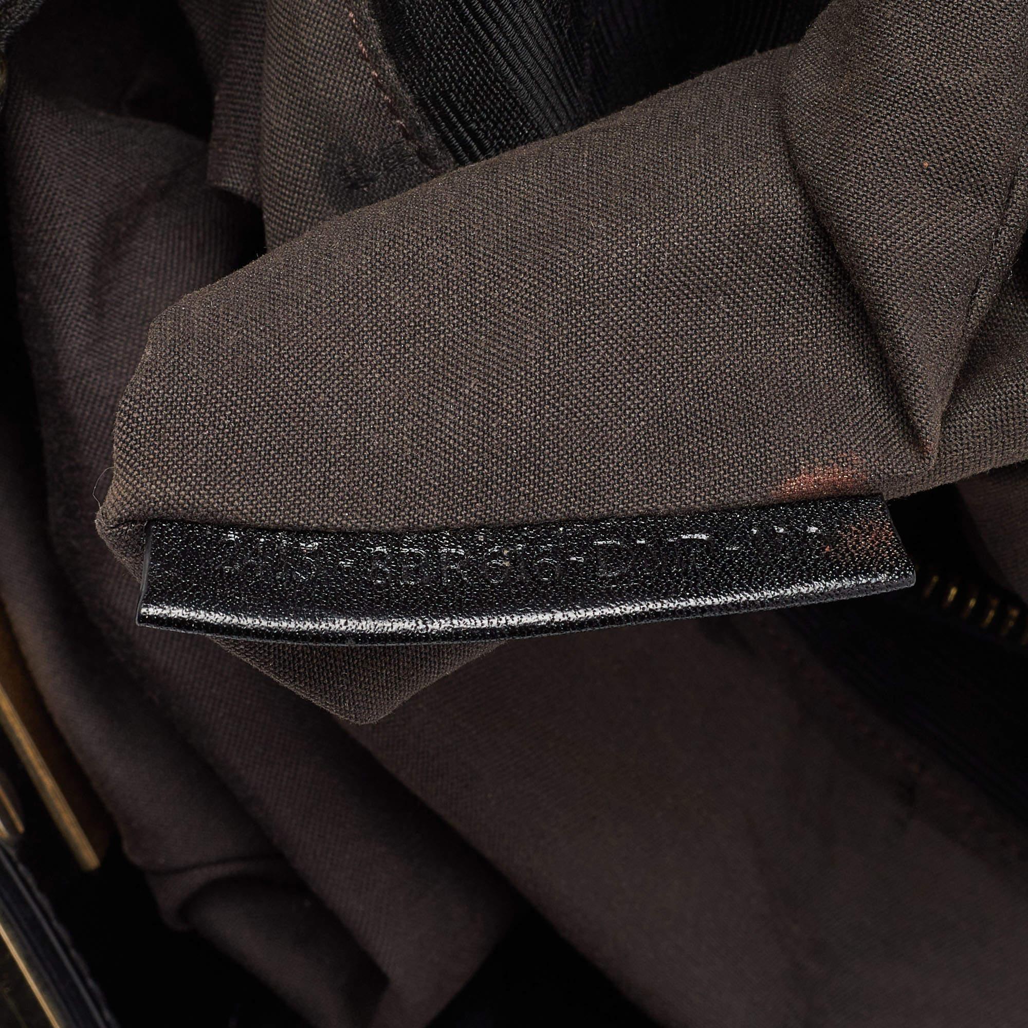 Fendi Black Zucca Canvas and Patent Leather Mia Shoulder Bag For Sale 4