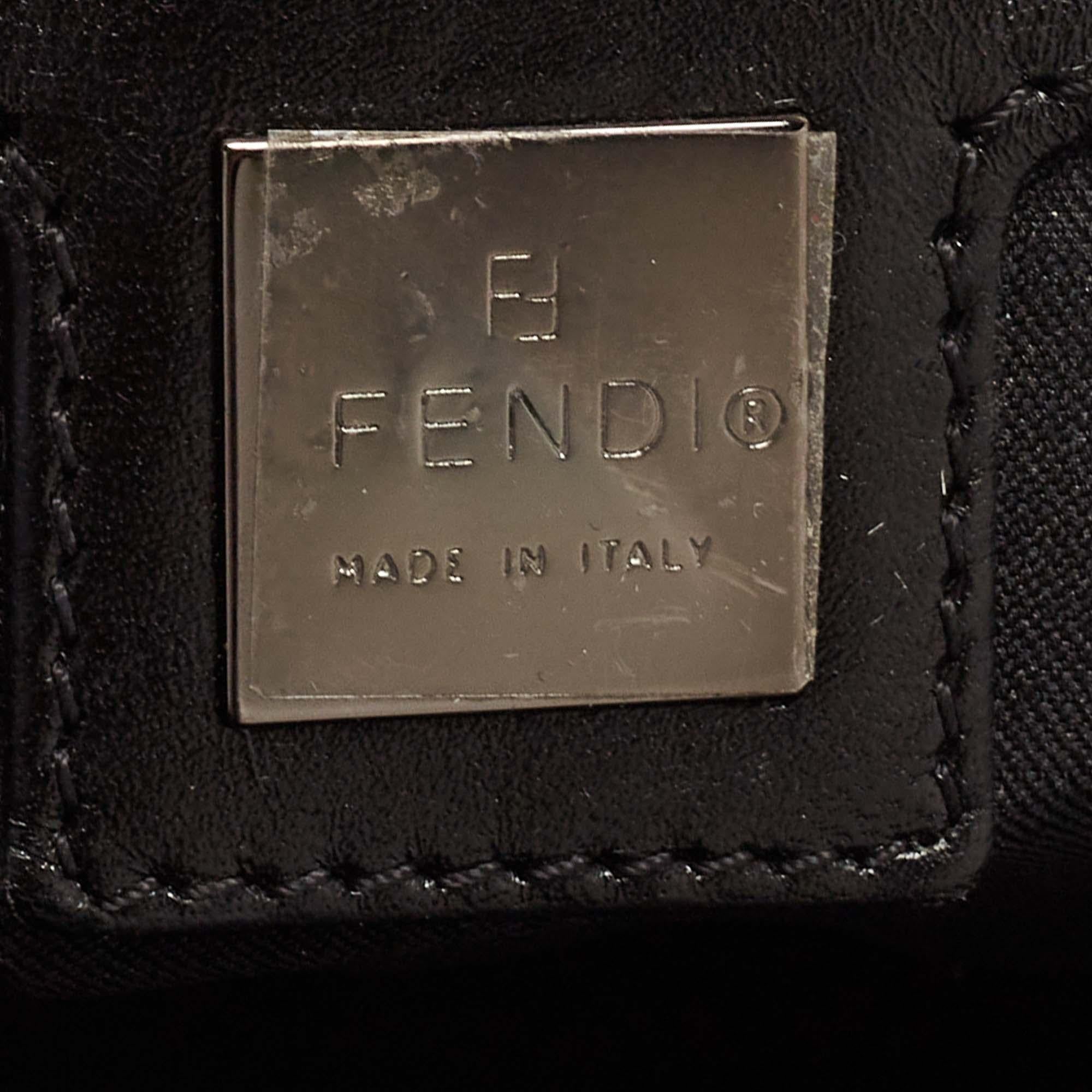 Fendi Black Zucca Canvas Flap Baguette Bag 2