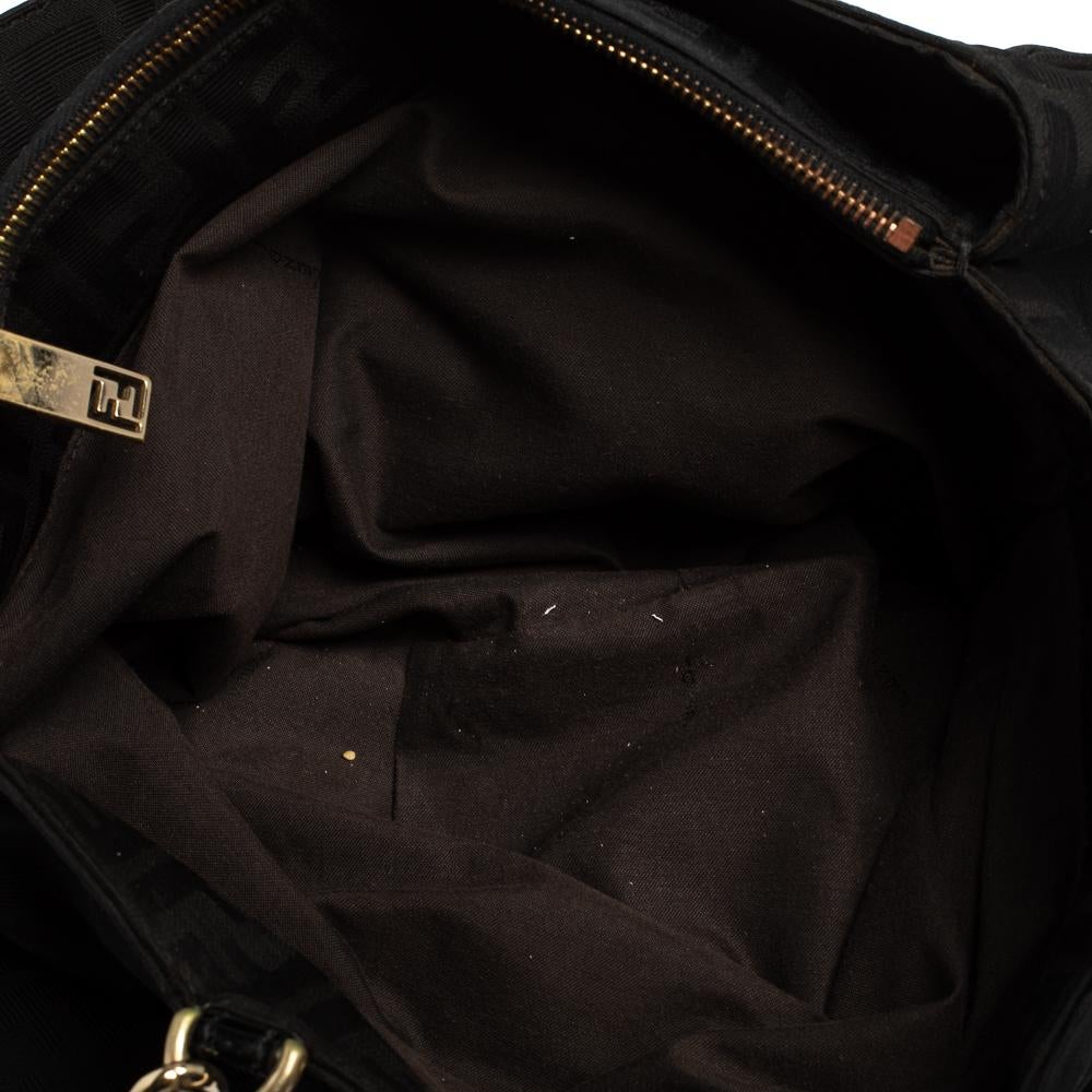 Fendi Black Zucca Canvas Large Mia Shoulder Bag 6