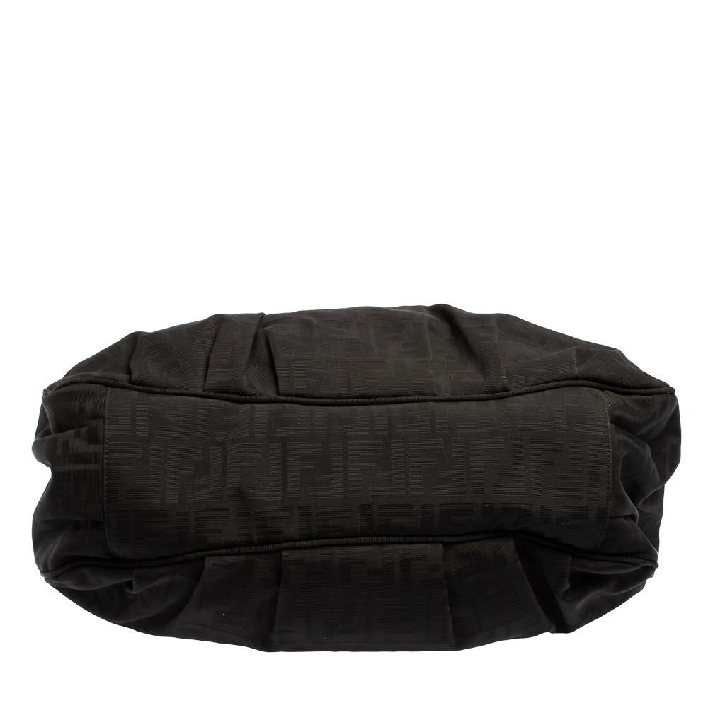 Fendi Black Zucca Canvas Large Mia Shoulder Bag 1