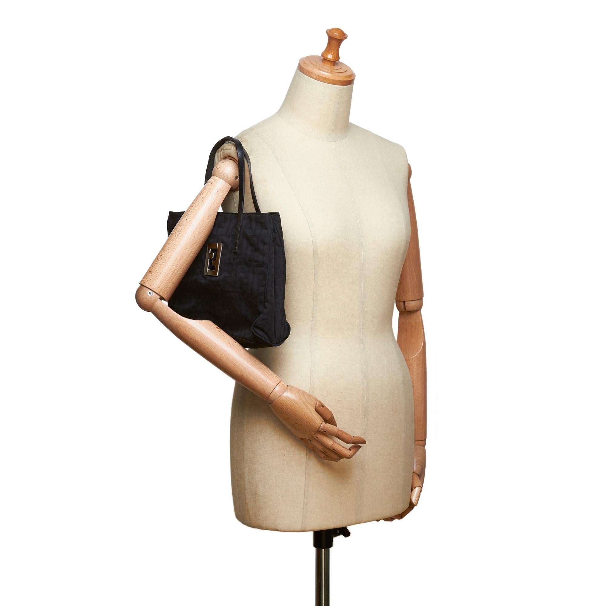 Fendi Black Zucca Canvas Tote Bag For Sale 5