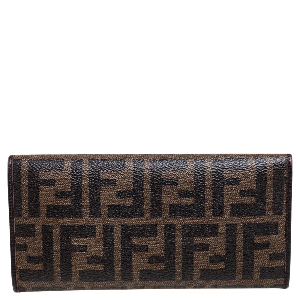 Fendi Black Zucca Coated Canvas and Leather Flap Continental Wallet 7
