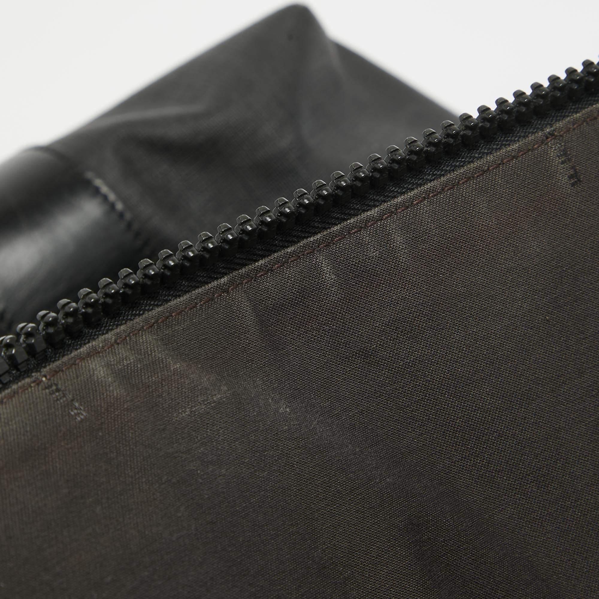 Fendi Black Zucca Coated Canvas and Leather Zip Tote 2