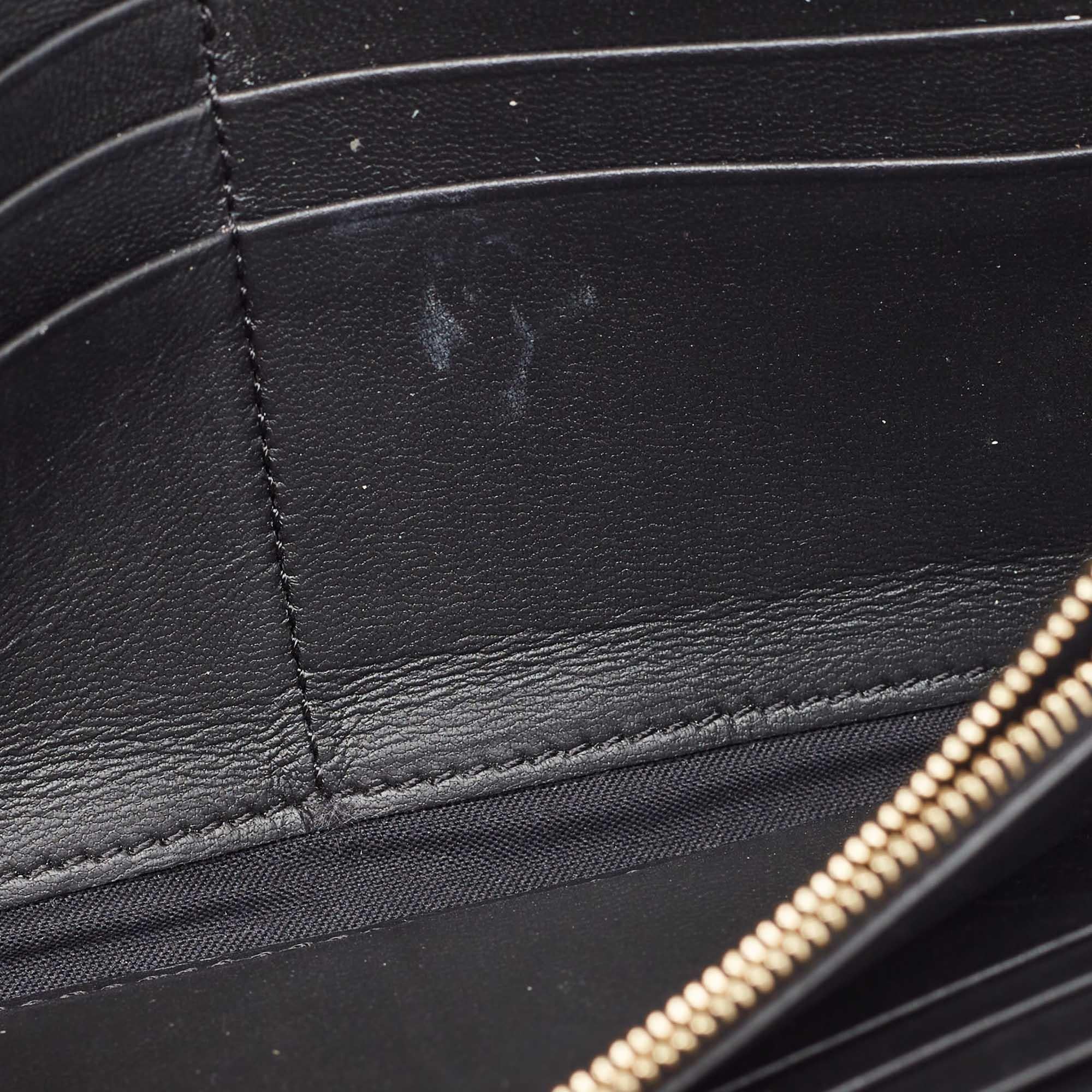 Fendi Black Zucca Embossed Leather FF Flap Continental Wallet 3