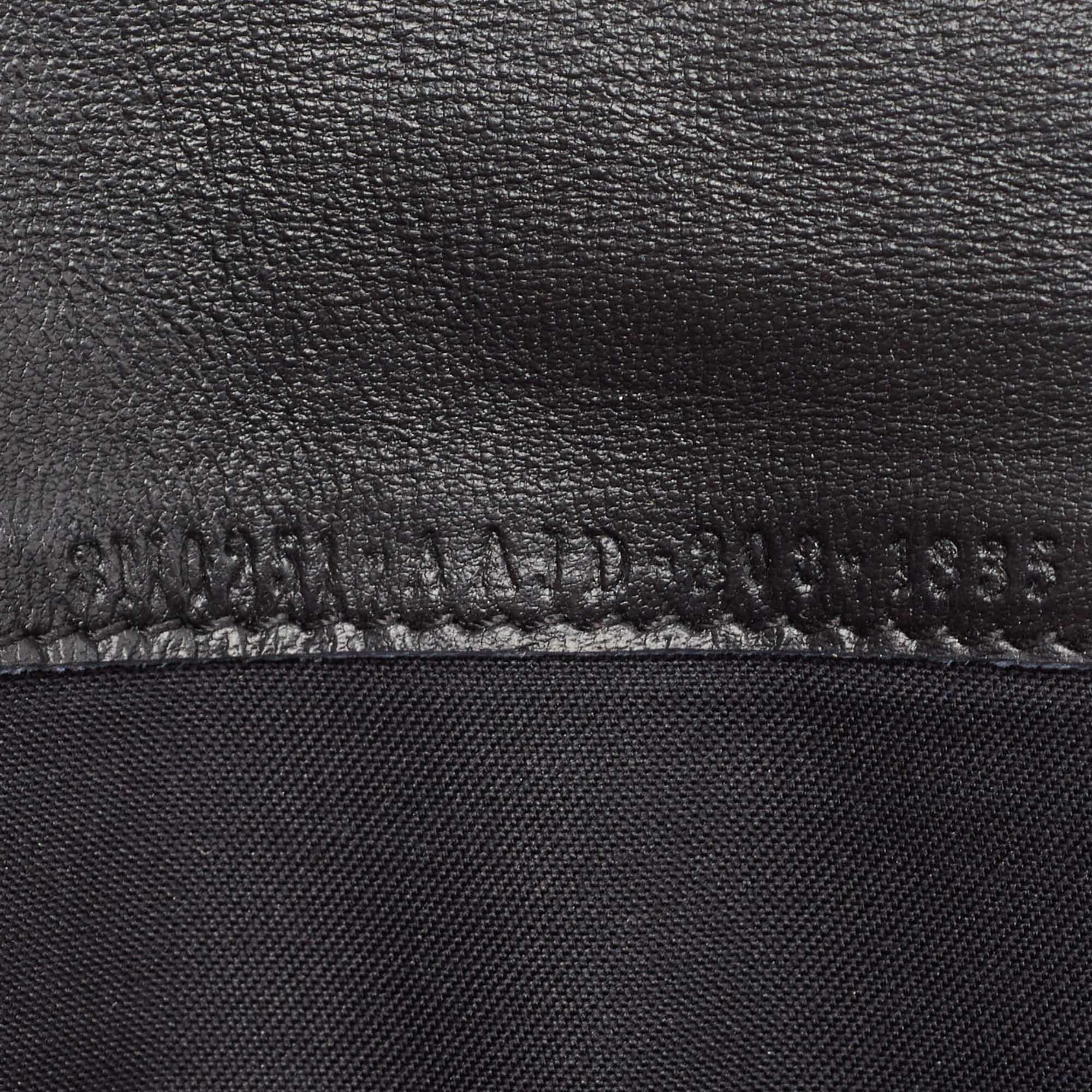 Fendi Black Zucca Embossed Leather FF Flap Continental Wallet 4