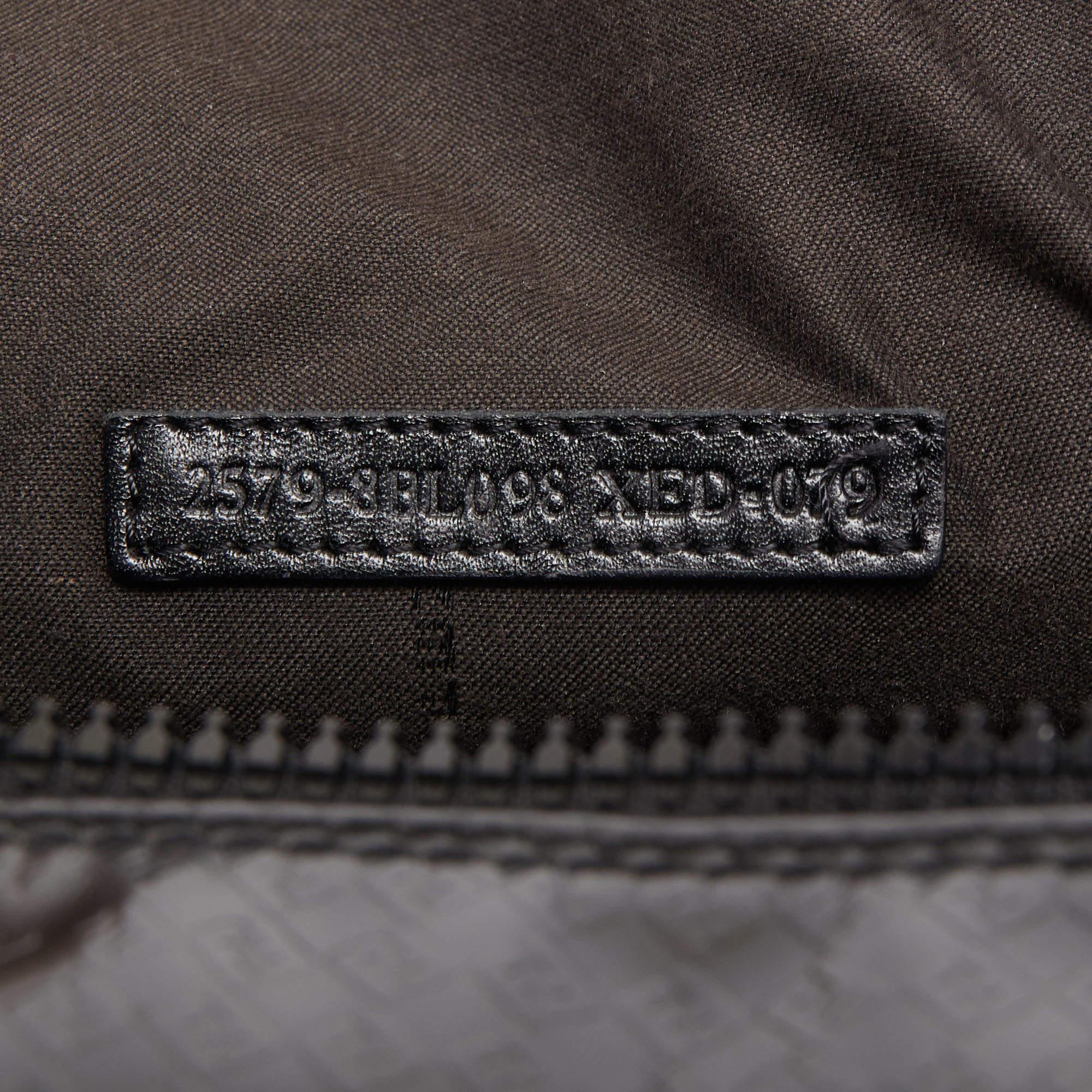 Fendi Black Zucca Embossed Leather Medium Forever Bauletto Boston Bag 11