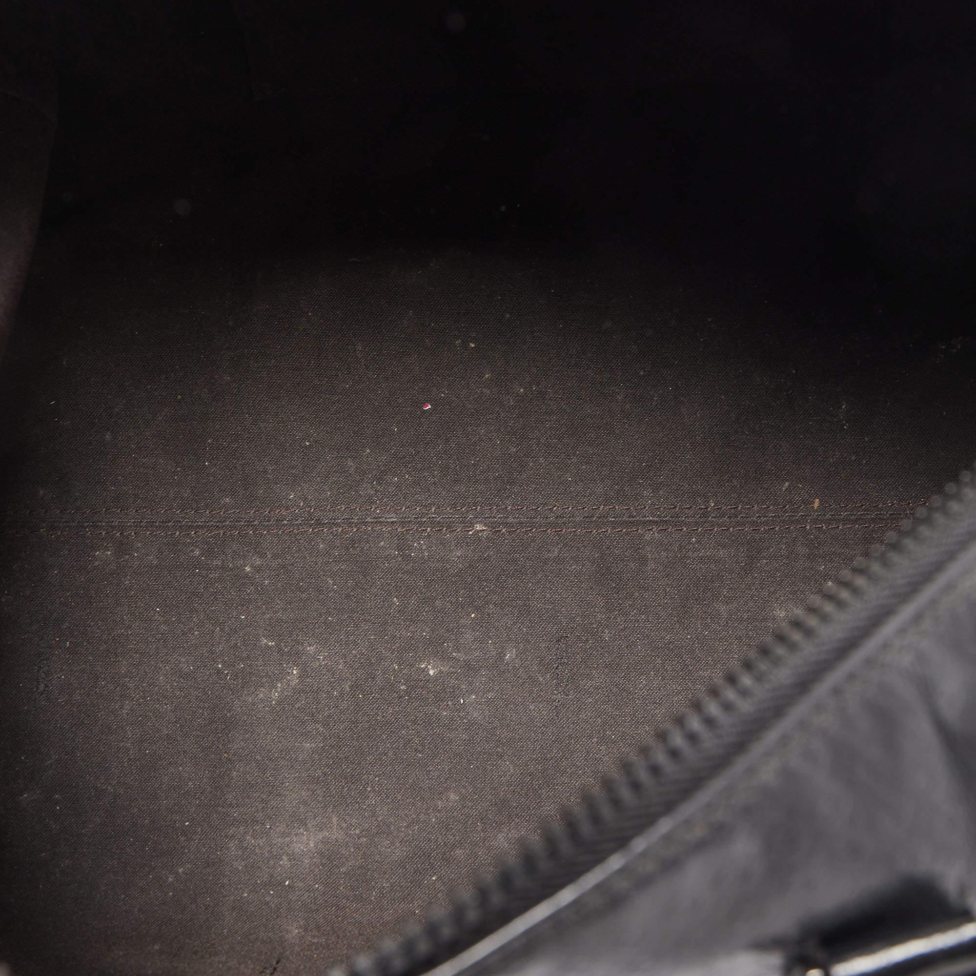 Fendi Black Zucca Embossed Leather Medium Forever Bauletto Boston Bag 3