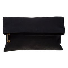 Fendi Black Zucca Fabric Fold Over Clutch