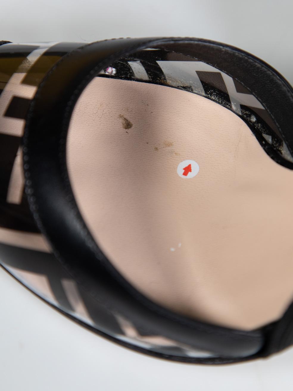 Fendi Black Zucca FF Logo PVC Slingback Heels Size IT 37.5 4