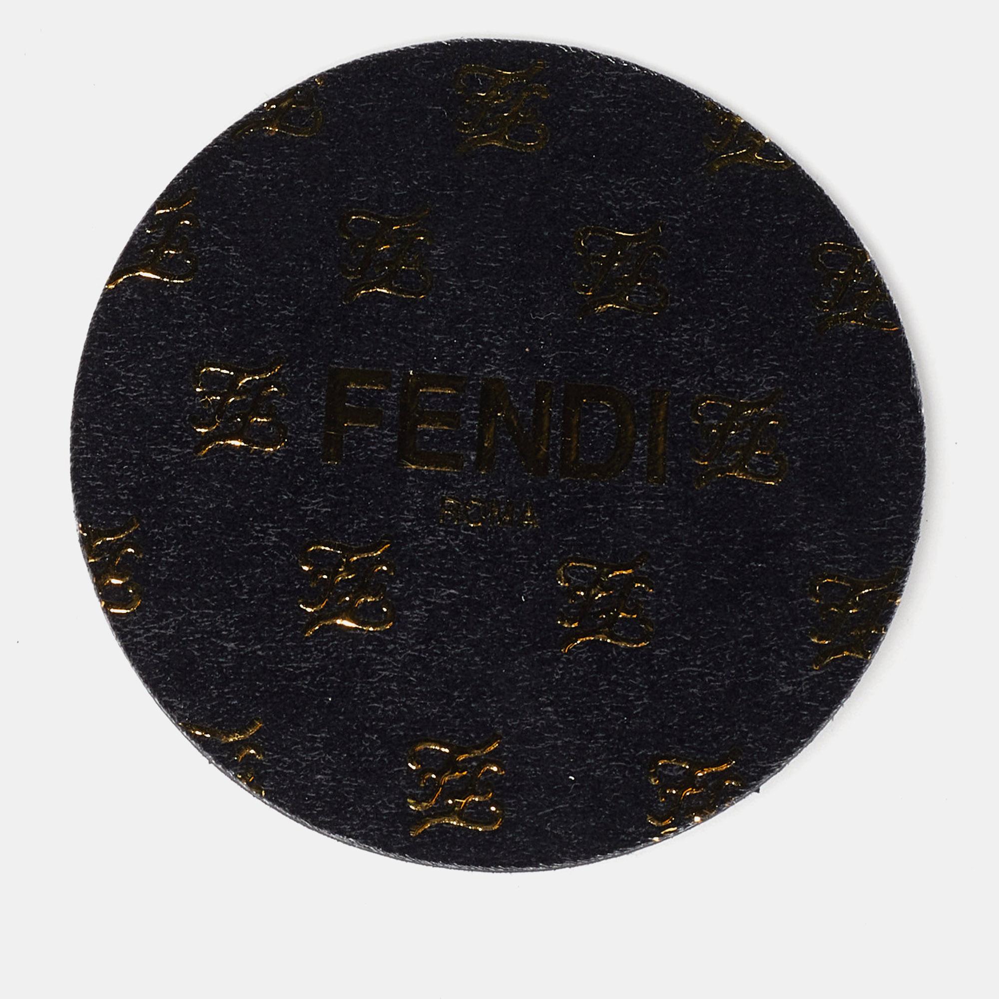 Fendi Black Zucca Leather F is Fendi Belt 90CM 2