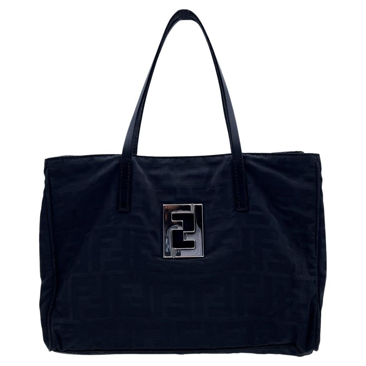 Fendi Zucca Monogram Canvas Quilted Roll Tote Bag Shopper at 1stDibs