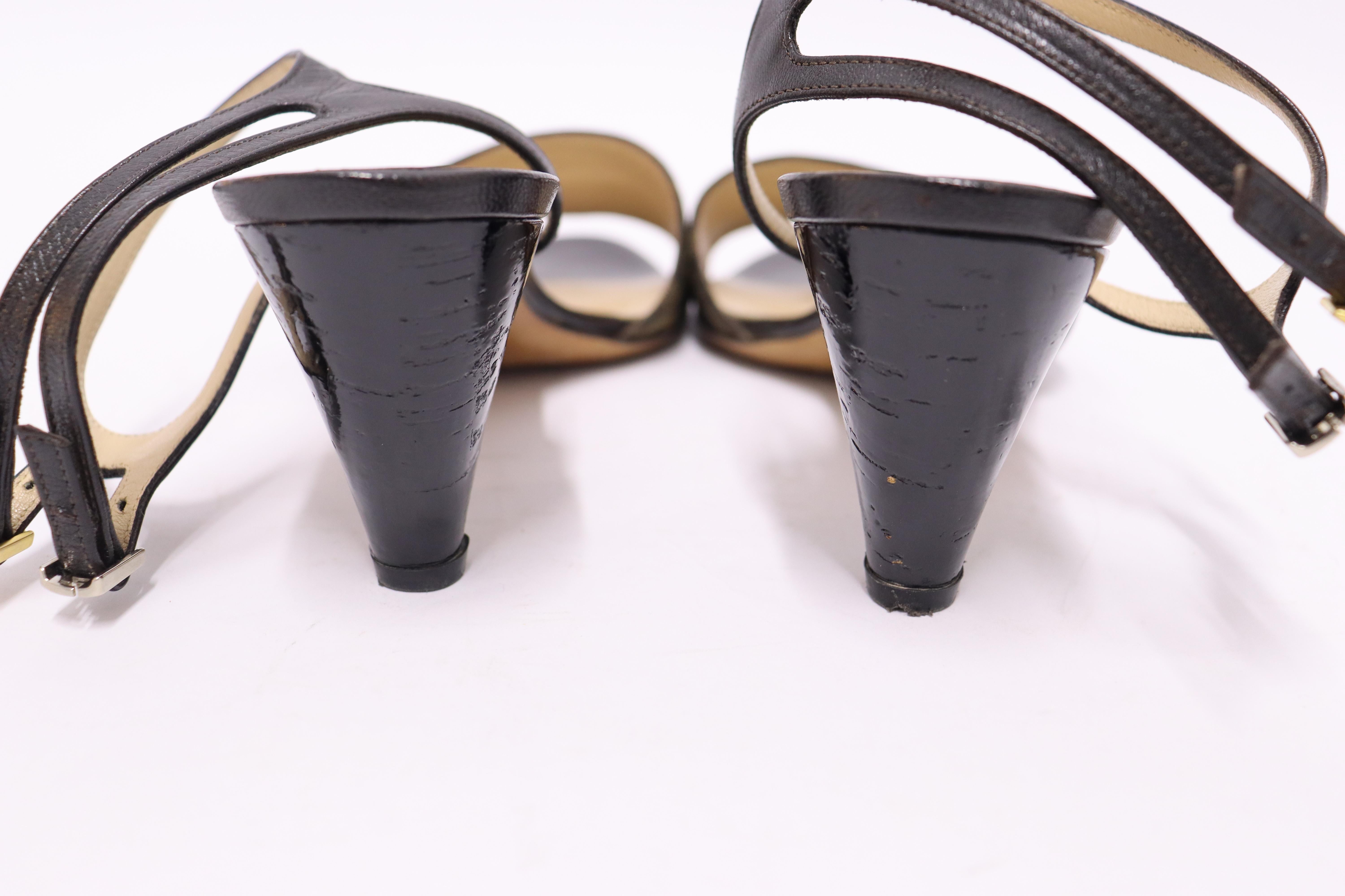 Fendi Black Zucca Monogram Sandals Size EU 37.5 For Sale 3