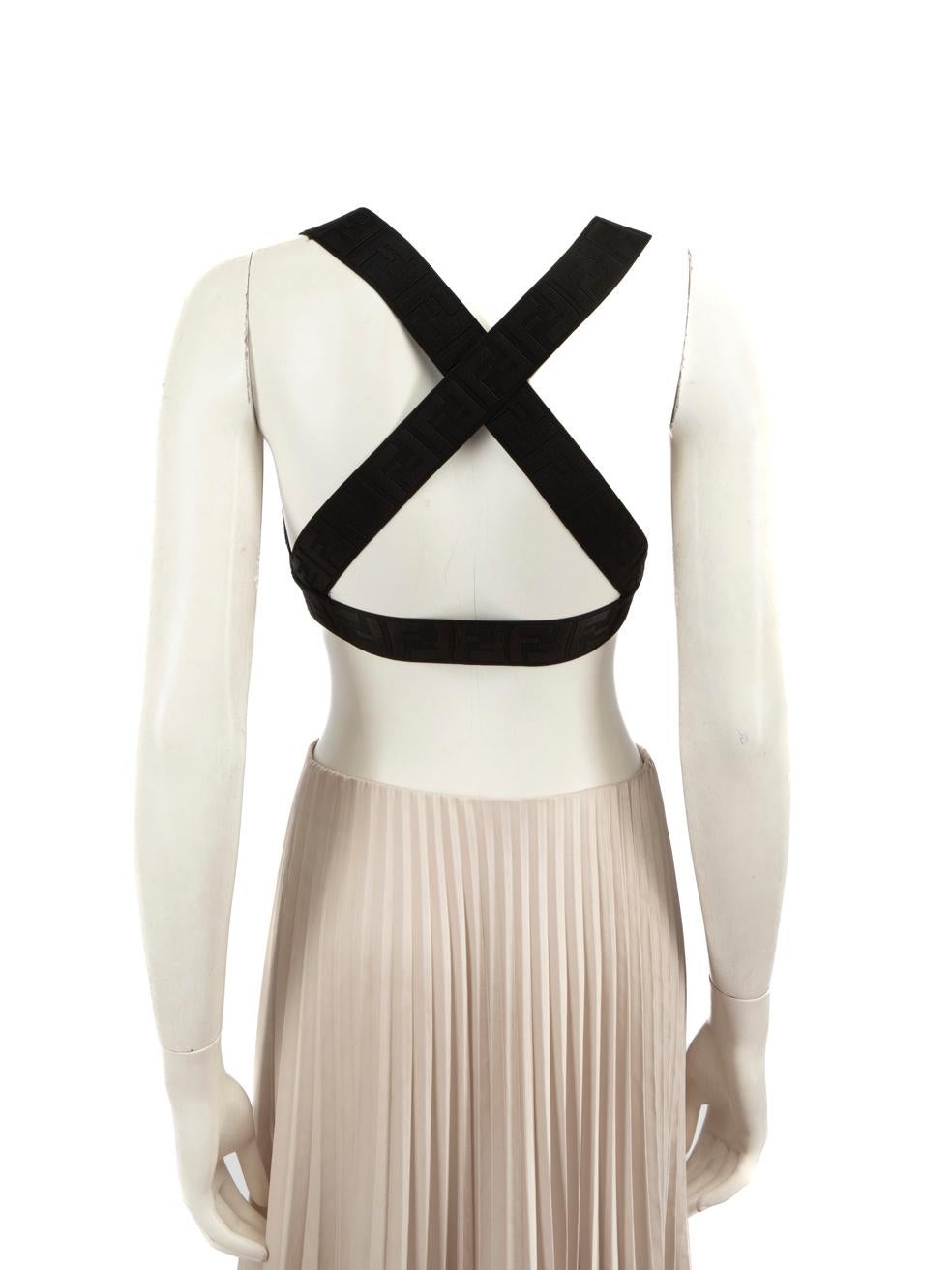 Noir Fendi Soutien-gorge de sport noir imprimé Zucca Taille XXS en vente