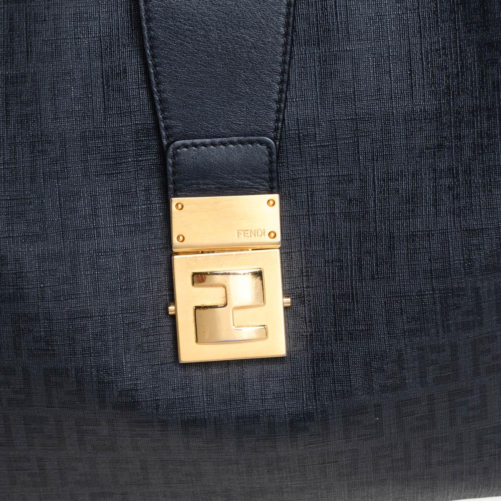 Fendi Black Zucchino Canvas Hobo 2