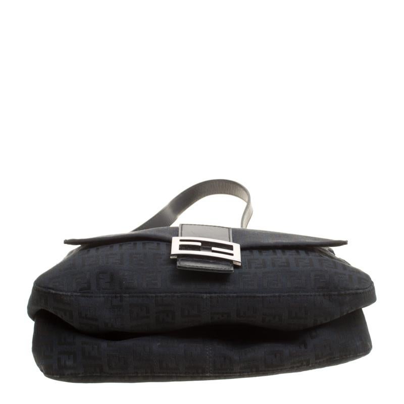 Fendi Black Zucchino Canvas Mama Forever Shoulder Bag 3