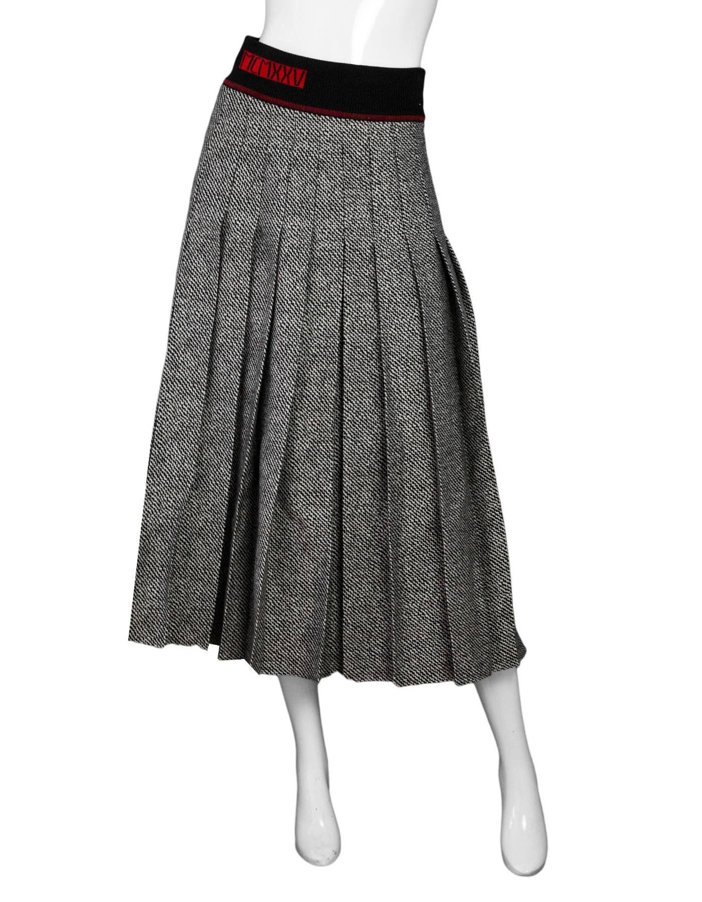 Red Wool MCMXXV Pleated Skirt Sz