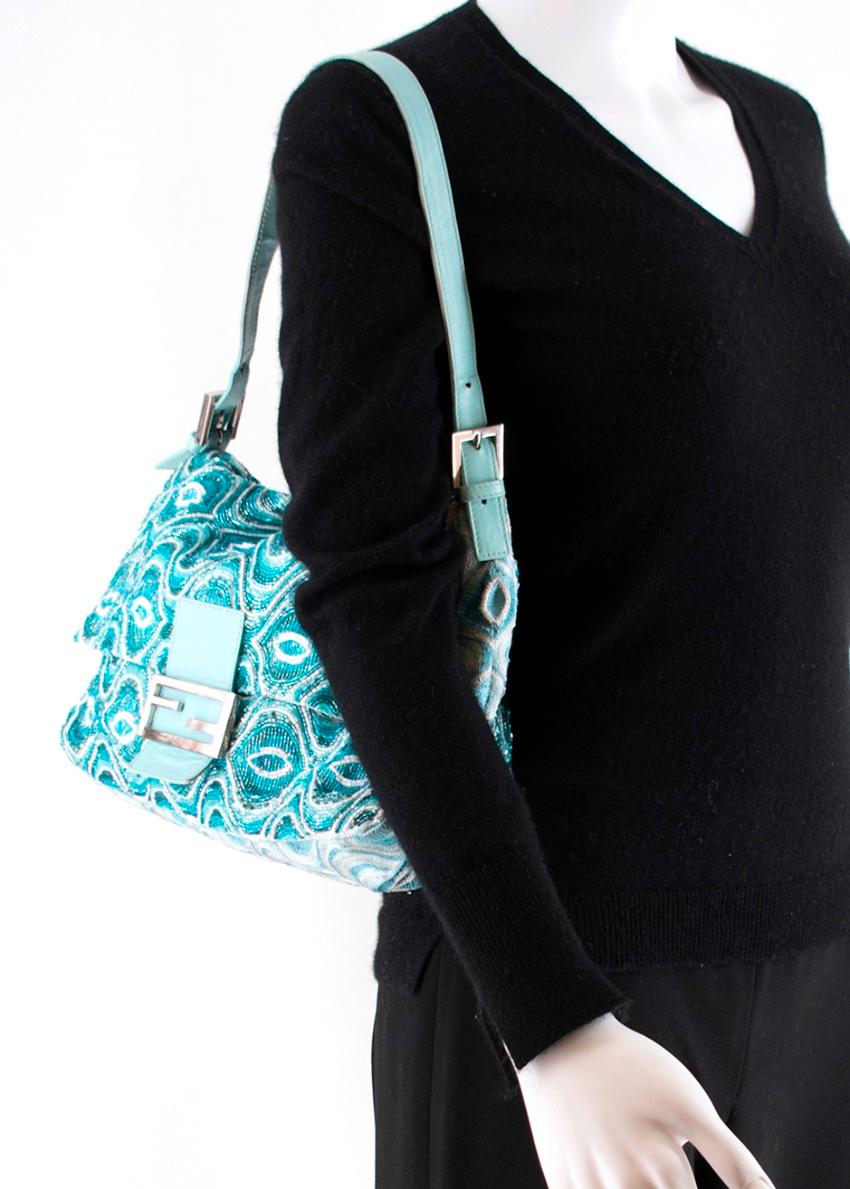 blue beaded bag