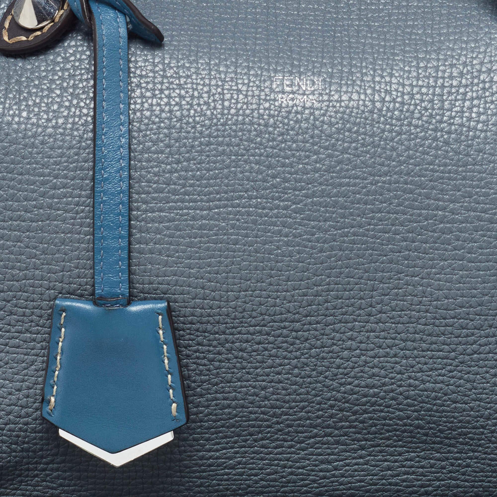 Women's Fendi Blue/Beige Leather Medium By The Way Bag For Sale