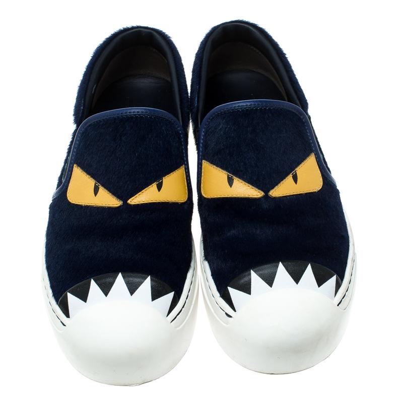 fendi monster slip ons