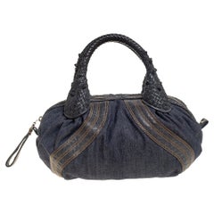 Fendi Blue Denim and Coated Fabric Baby Spy Bag