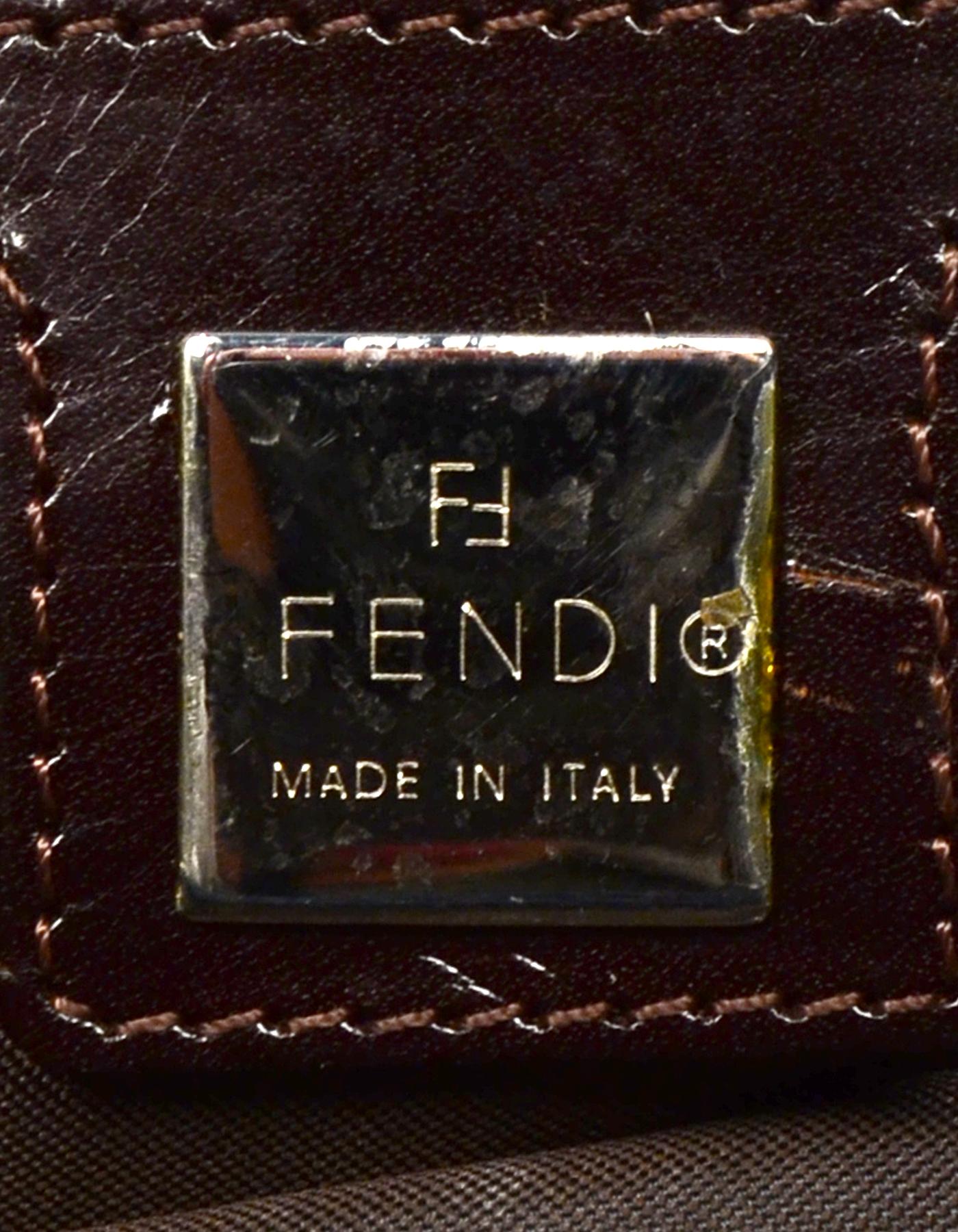 Fendi Blue Denim Baguette Bag W/ Logo Buckle In Excellent Condition In New York, NY