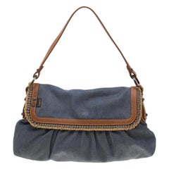 Fendi Blue Denim Chef Shoulder Bag