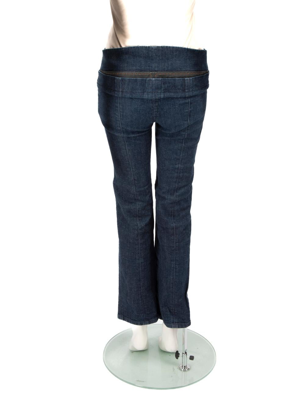 Noir Fendi Jean à double ceinture bleue taille M en vente