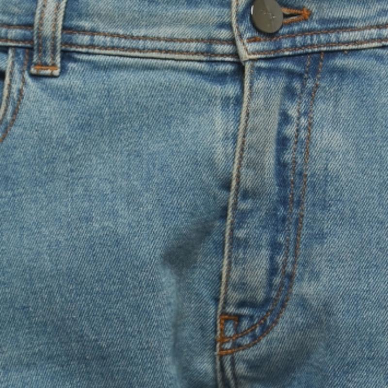 Grigio Fendi Blue Denim I Love Karl Boyfriend Jeans M Vita 34 in vendita