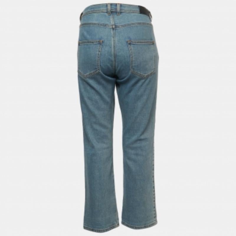 Fendi Blue Denim I Love Karl Boyfriend Jeans M Vita 34 In condizioni buone in vendita a Dubai, Al Qouz 2