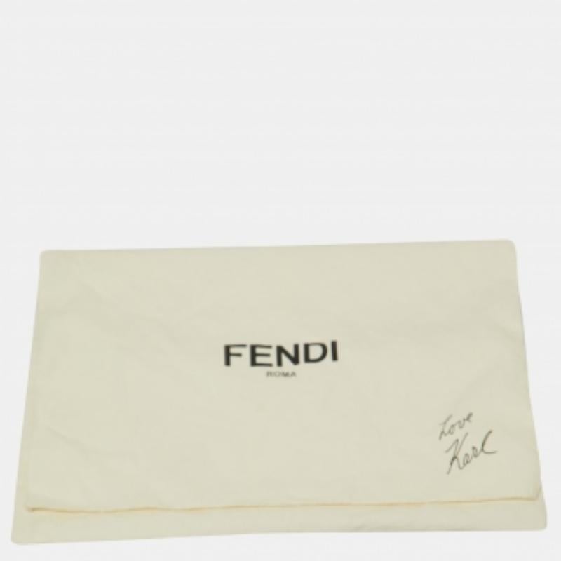 Donna Fendi Blue Denim I Love Karl Boyfriend Jeans M Vita 34 in vendita