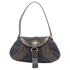 Fendi Blue Denim Mine Spy Hobo