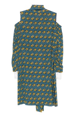 Fendi Blue Heart Pattern Midi Dress