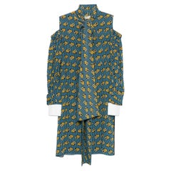 Fendi Blue Heart Pattern Midi Dress