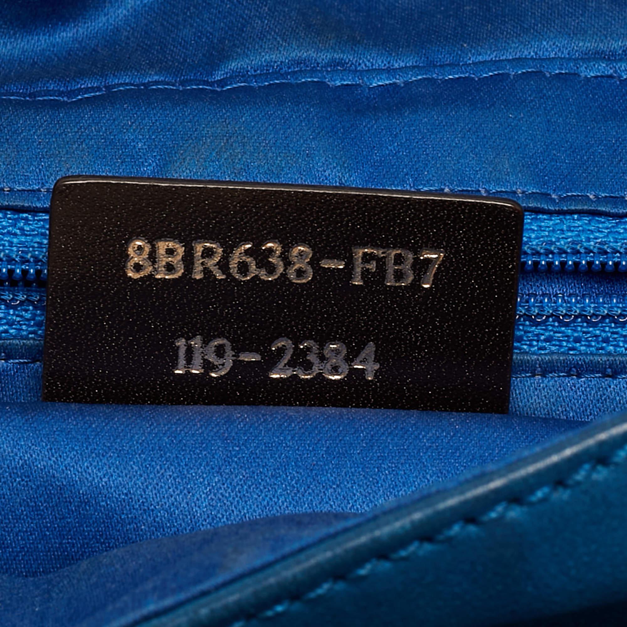 Fendi Blue Iridescent Leather Large Mama Forever Flap Shoulder Bag For Sale 11
