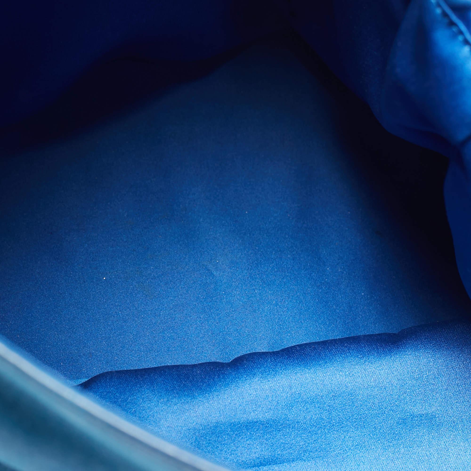 Fendi Blue Iridescent Leather Large Mama Forever Flap Shoulder Bag For Sale 4
