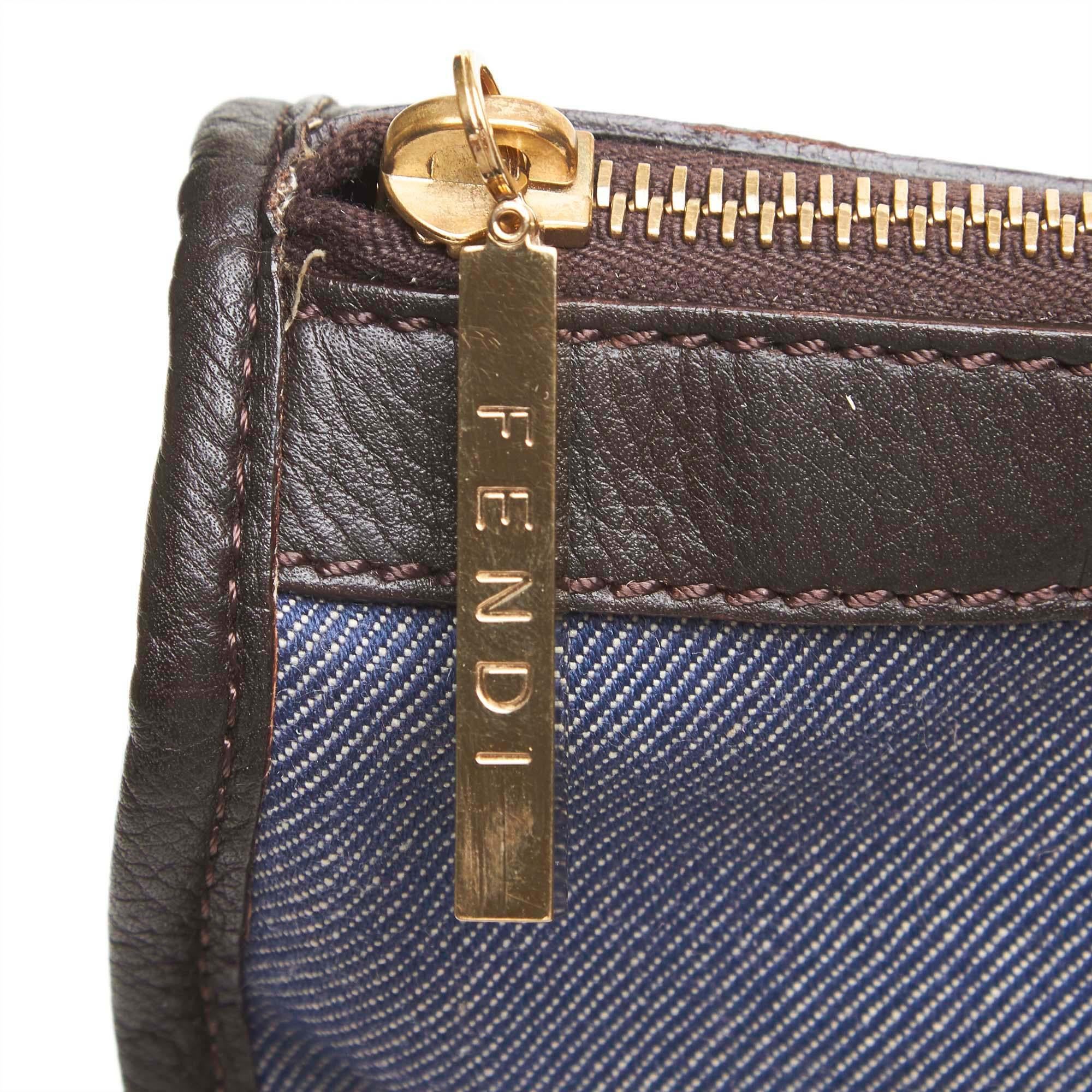 Fendi Blue Jacquard Handbag For Sale 3