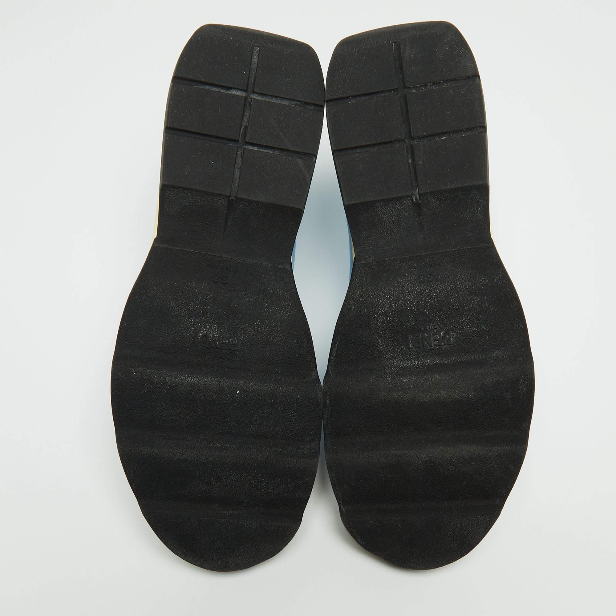 Fendi Blue Knit Fabric Sock High Top Sneakers Size 38 2
