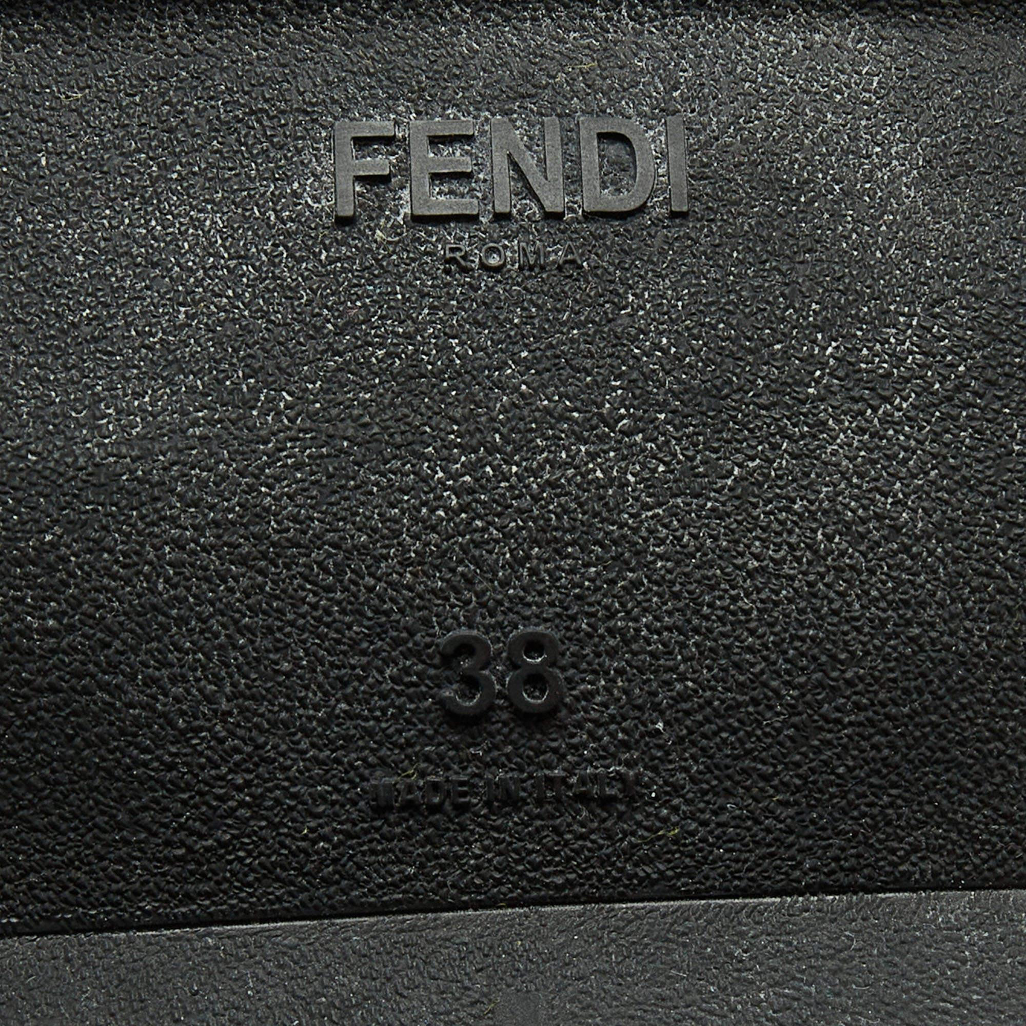 Fendi Blue Knit Fabric Sock High Top Sneakers Size 38 3