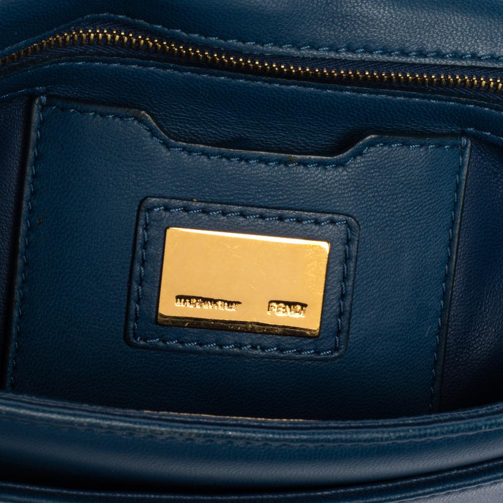 Fendi Blue Leather Be Baguette Shoulder Bag 4