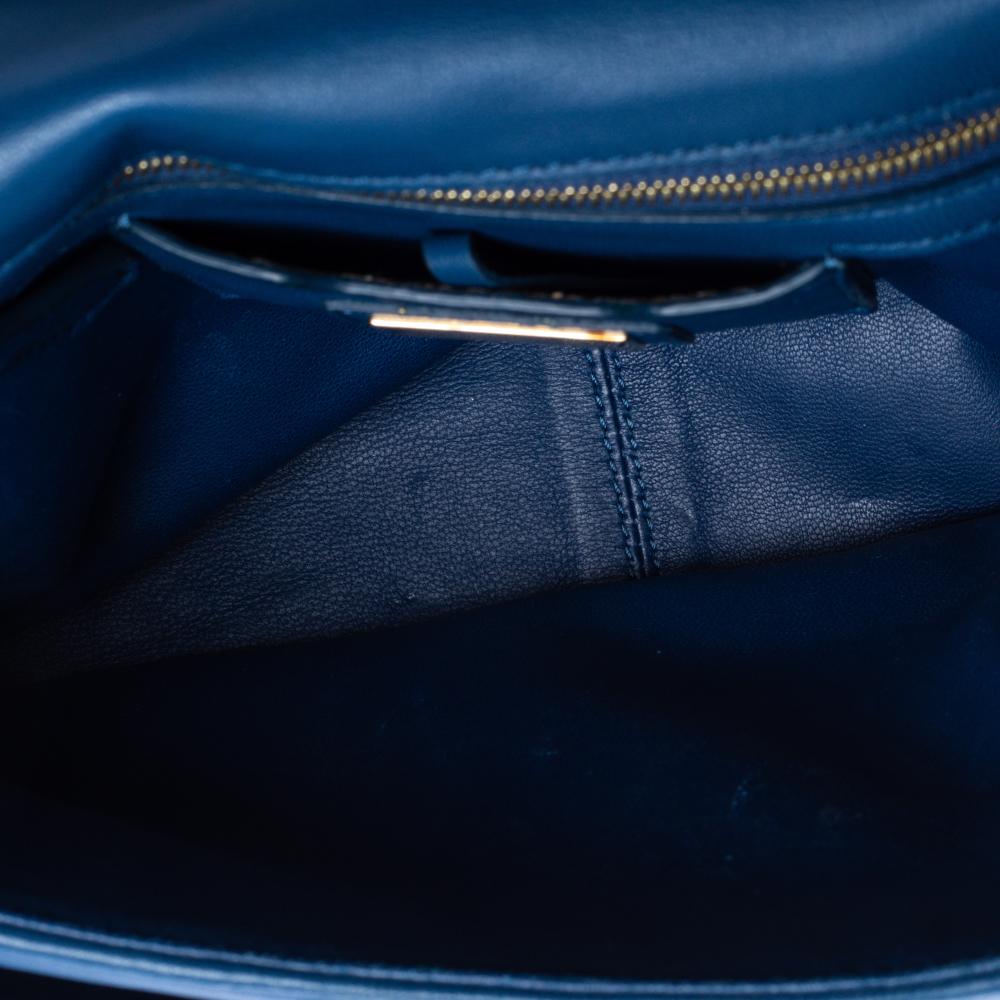 Fendi Blue Leather Be Baguette Shoulder Bag 5