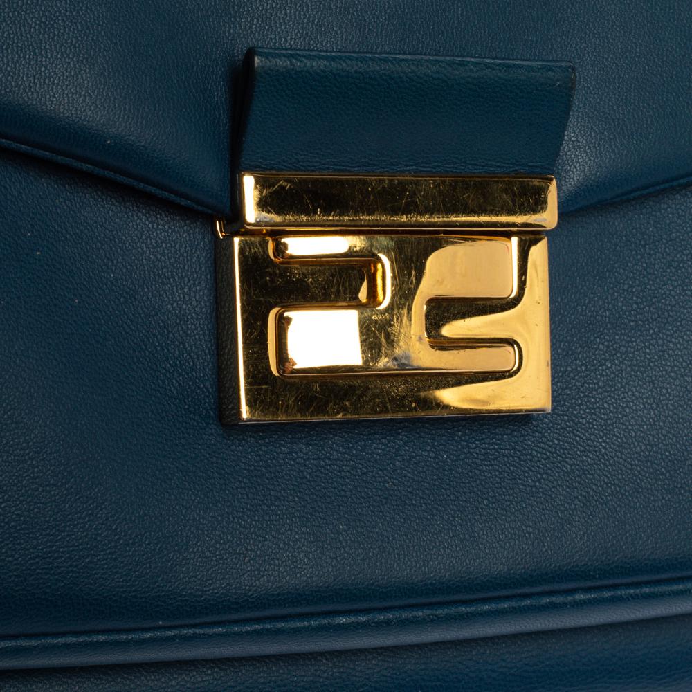 Fendi Blue Leather Be Baguette Shoulder Bag 7
