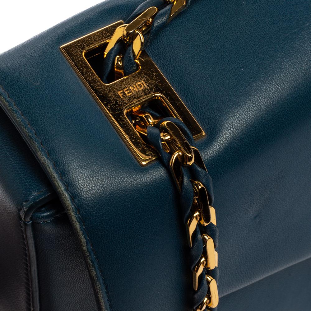 Fendi Blue Leather Be Baguette Shoulder Bag 8