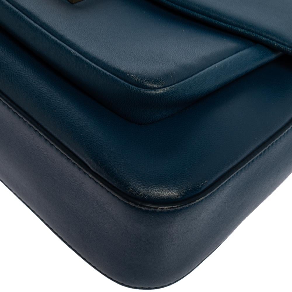Fendi Blue Leather Be Baguette Shoulder Bag 1