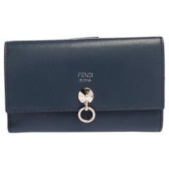 Fendi Blue Leather By The Way Compact Wallet